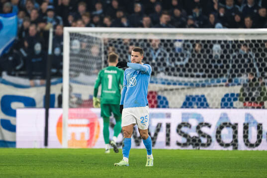 Gabriel Busanello of Malmö FF looks dejected