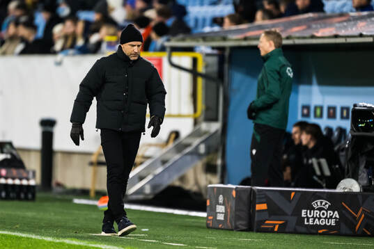 Head coach Henrik Rydström of Malmö FF looks dejected
