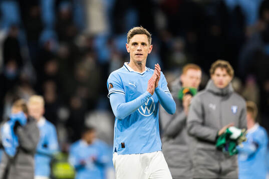 Søren Rieks of Malmö FF looks dejected
