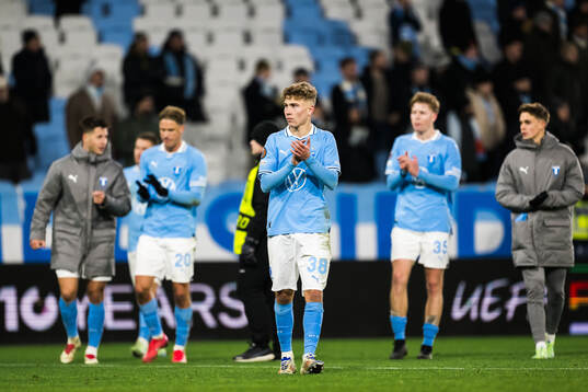 Hugo Bolin of Malmö FF looks dejected