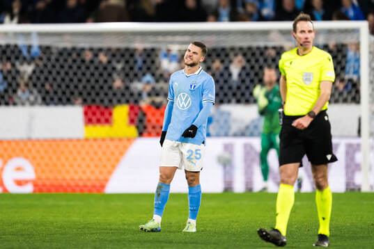 Gabriel Busanello of Malmö FF looks dejected
