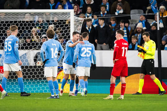 Lasse Berg Johnsen and Gabriel Busanello of Malmö FF