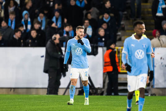 Gabriel Busanello of Malmö FF looks dejected