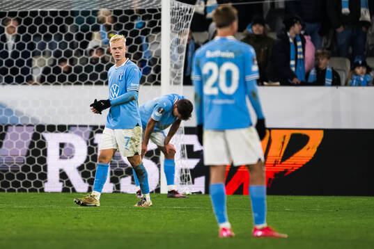 Otto Rosengren of Malmö FF looks dejected