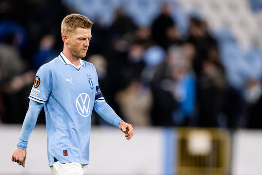 Anders Christiansen of Malmö FF looks dejected