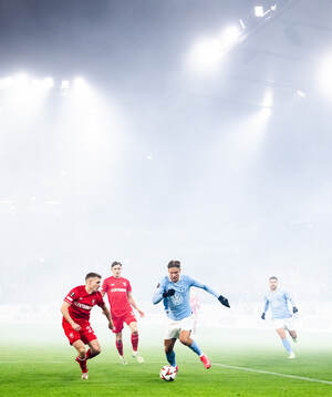 Michal Sadilek of Twente and Erik Botheim of Malmö FF