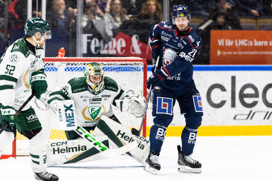 Färjestads målvakt Damian Clara och Linköpings