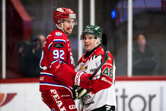 Timrås Anton Lundmark och Frölundas Dominik Egli