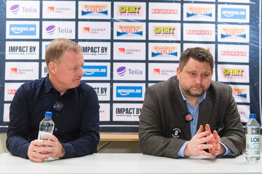 Luleås assisterande tränare Henrik Stridh och Modos