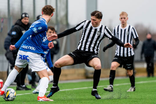 Trelleborgs Niko Söderström och Landskronas Kevin Jensen