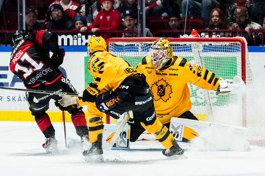 Malmö Redhawks Nikola Pasic och Skellefteås målvakt