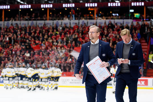 HV71s tränare Anton Blomqvist deppar