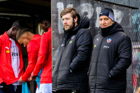 Helsingborgs assisterande tränare Max Lindén och tränare