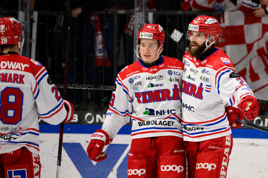 Timrås Oliver Kapanen och Per Svensson jublar