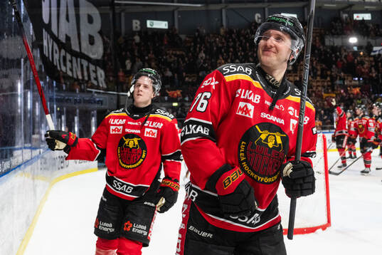 Luleås Jesper Sellgren och Anton Levtchi jublar