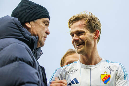 Djurgårdens Hampus Finndell och sportchef Bosse Andersson