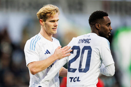 Djurgårdens Hampus Finndell jublar