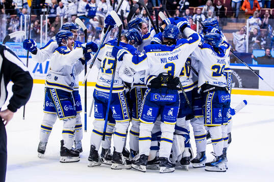 Leksands spelarna jublar