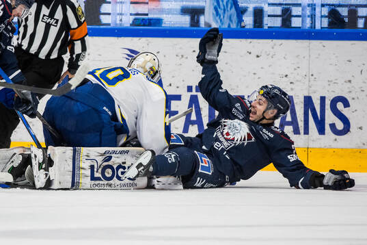 Leksands målvakt Mantas Armalis och Linköpings Robin