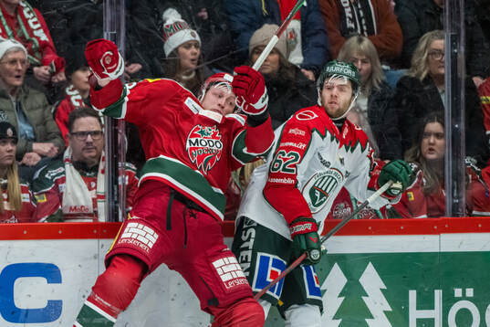 Modos Paul Ladue och Frölundas Wiktor Nilsson