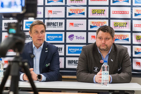 Frölundas tränare Roger Rönnberg och Modos tränare