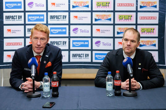 Växjös tränare Jörgen Jönsson och Färjestads tränare