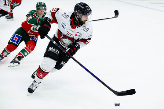 Frölundas Max Friberg och Malmö Redhawks Robin Hanzl