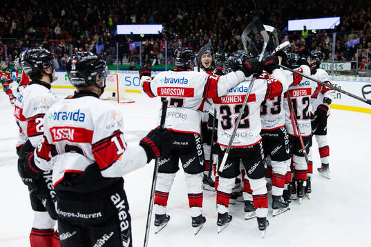 Malmö Redhawks spelare jublar
