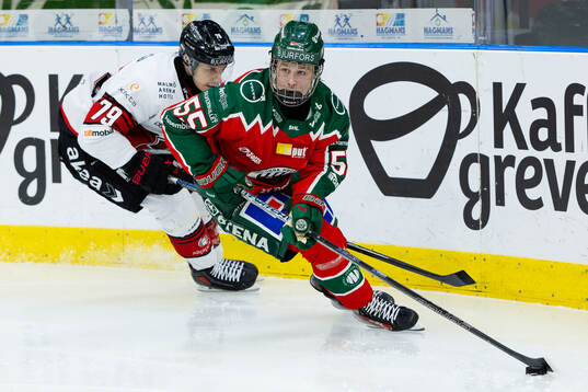 Malmö Redhawks Jakub Galvas och Frölundas Ivar Stenberg