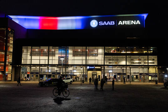 Exteriör vy av Saab Arena