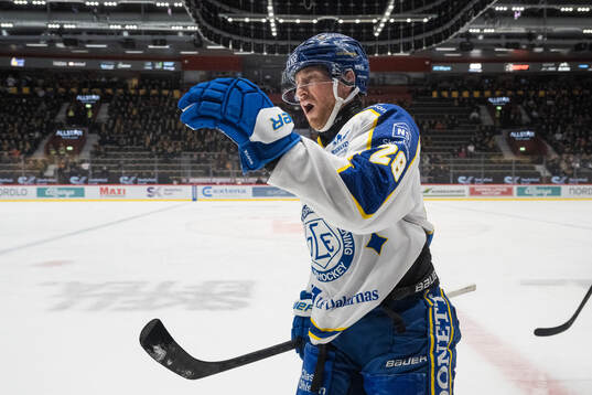 Leksands Justin Glenn Kloos jublar
