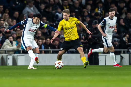 Heung-Min Son of Tottenham Hotspur and Gottfrid Rapp of
