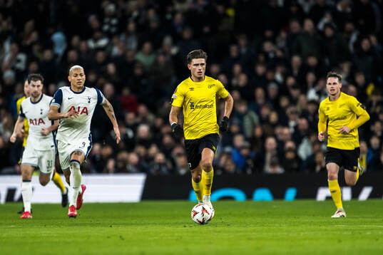 Richarlison of Tottenham Hotspur and Besfort Zeneli of