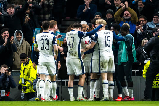 Dane Scarlett of Tottenham Hotspur celebrating with Dejan