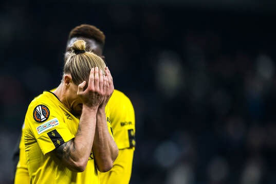 Niklas Hult of Elfsborg looks dejected