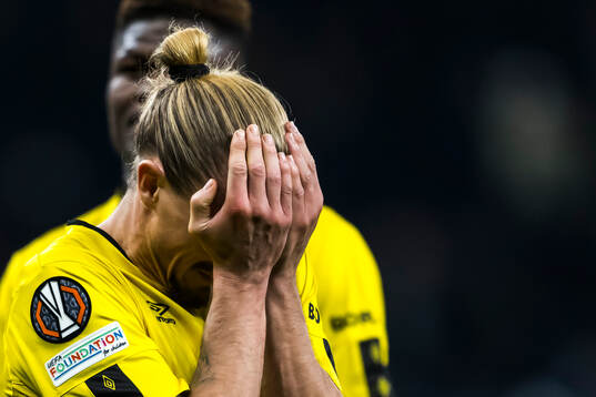 Niklas Hult of Elfsborg looks dejected