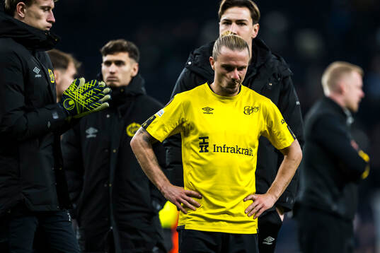 Niklas Hult of Elfsborg looks dejected