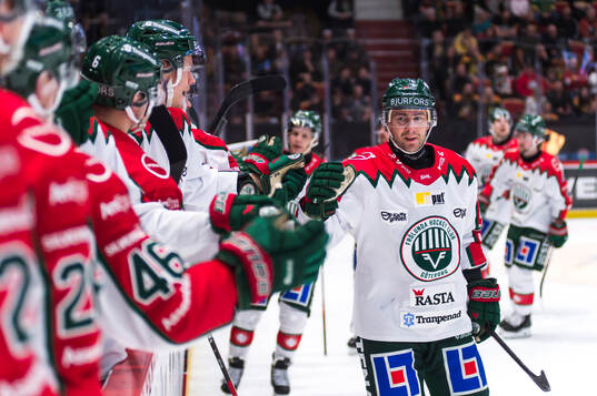 Frölundas Mikael Ruohomaa jublar