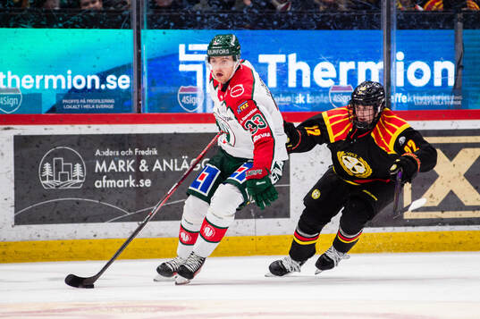 Frölundas Linus Högberg och Brynäs Leo Sundqvist