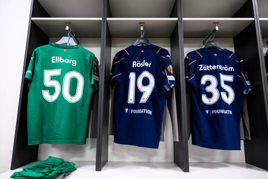 Goalkeeper Melker Ellborg, Colin Rösler and Nils