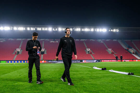 Adrian Skogmar and Gentian Lajqi of Malmö FF