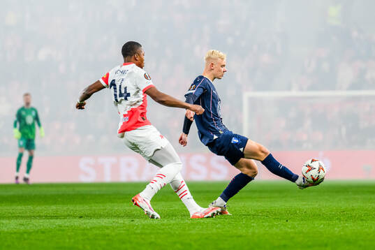 during the UEFA Europa League football match between Slavia