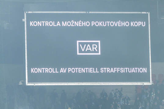 VAR check of a potential penalty kick