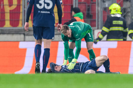 Oliver Berg of Malmö FF in pain