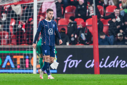 Gabriel Busanello of Malmö FF looks dejected