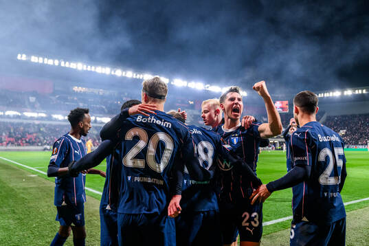 Hugo Bolin of Malmö FF celebrates