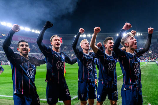Hugo Bolin of Malmö FF celebrates