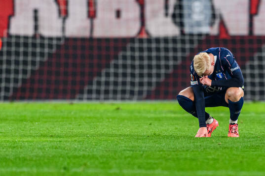 Otto Rosengren of Malmö FF looks dejected