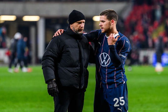 Head coach Henrik Rydström and Gabriel Busanello of Malmö