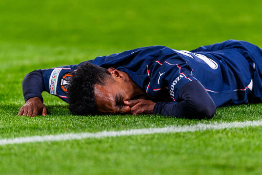 Taha Ali of Malmö FF in pain